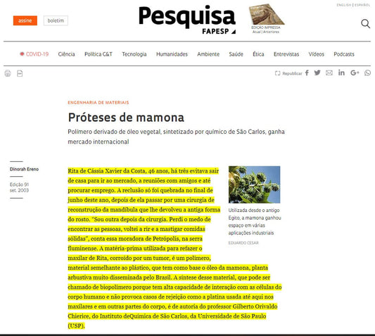 O Prof. Dr. Chierice tem inovação consagrada na área de saúde