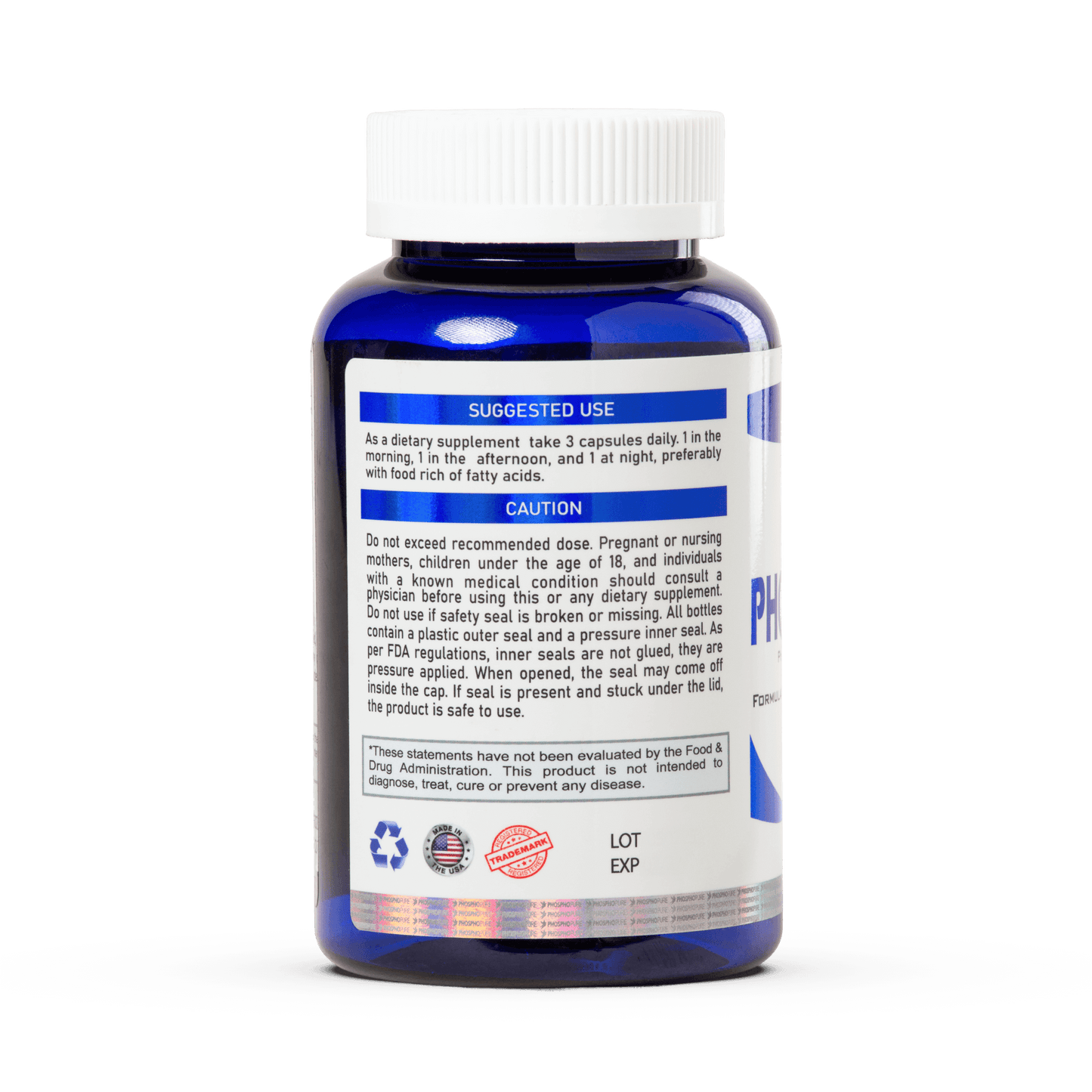 Phosphopure Fosfoetanolamina - 180 Cápsulas ( R$ 2,77 por cap )